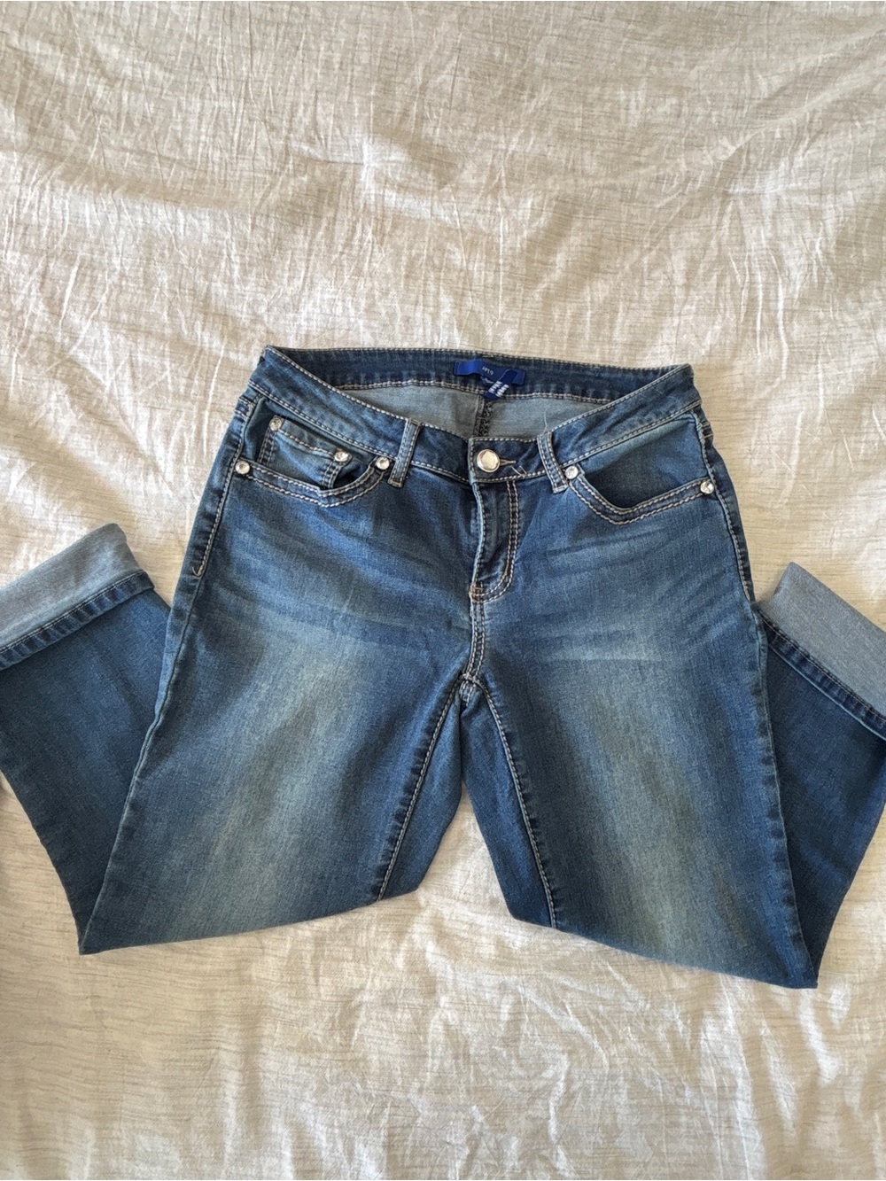 Apt 9 Capri Classic Mid-Rise Blue Women's Jeans
